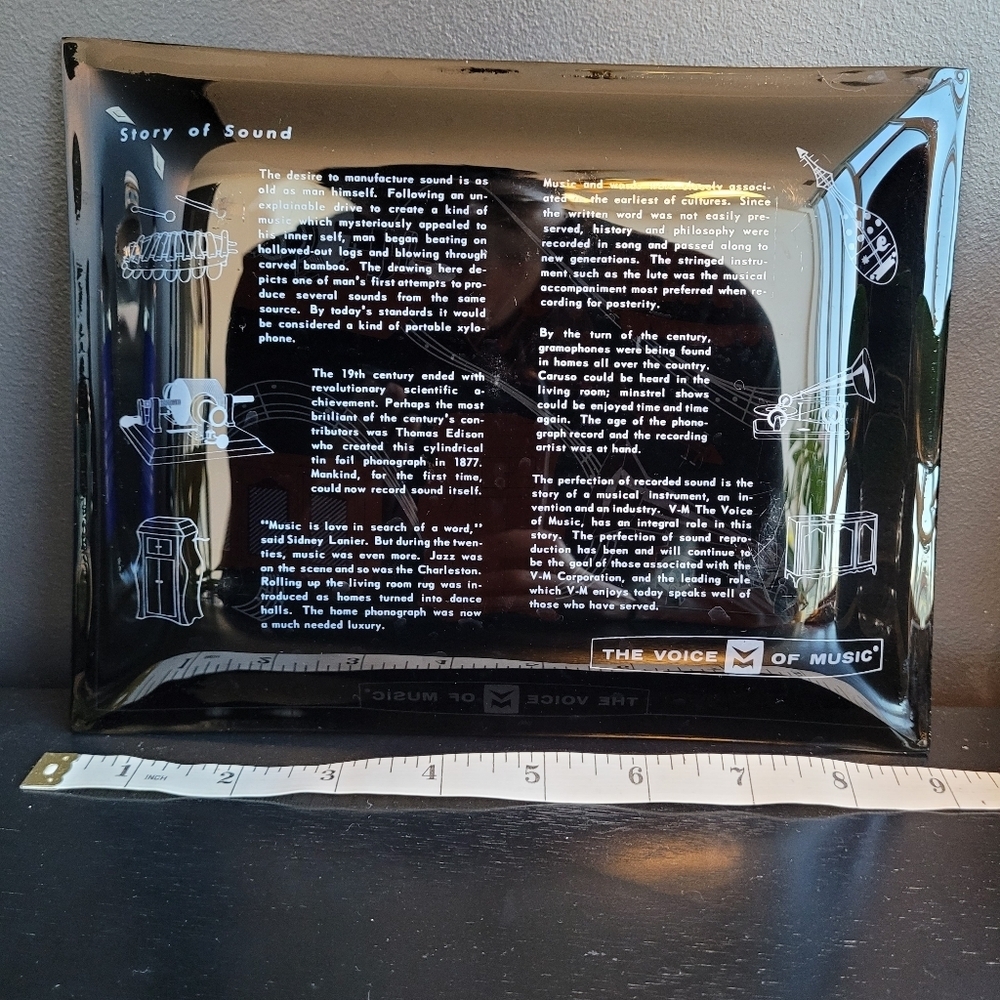 Vintage The Voice of Music Glass Plate - Story of Sound - Picture 4 of 4